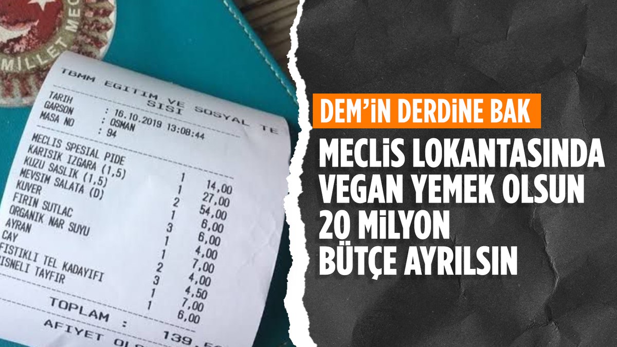 DEM Parti’nin vejetaryen ve veganlara özel menü önerisi reddedildi