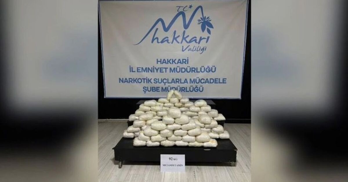 Hakkari’de otomobilden 92 kilogram metamfetamin çıktı