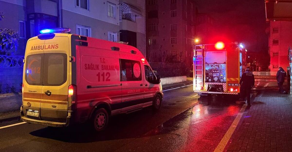 Kocaeli’de 5 katlı apartmanın zemin katında yangın